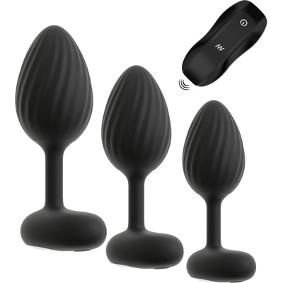Anos RC Butt Plug Set with Vibration Black