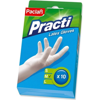 Paclan 10 бр латексови ръкавици Paclan - размер М