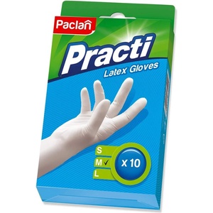 Paclan 10 бр латексови ръкавици Paclan - размер М