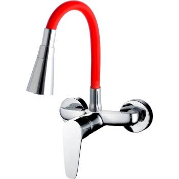 Cascada Едноръкохватков стенен смесител Cascada Flexible Red с гъвкаво тяло (3528141)