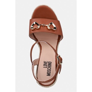 Love Moschino Еспадрили със скосена платформа дамски от кожа (JA1615BI0OIA0200)