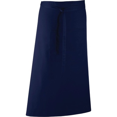 Premier Workwear Dlhá zástera do pása s vreckom Tmavomodrá