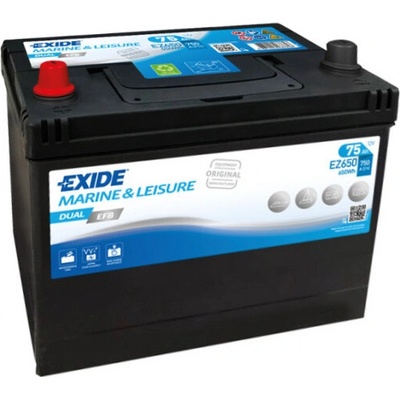 Exide DUAL EFB 12V 75Ah 650A EZ650