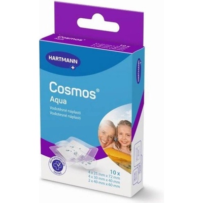 Cosmos Aqua voděodolné náplasti 3 velikosti 10 ks