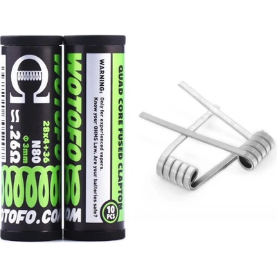 Wotofo Quad Core Fused Clapton předmotané spirálky 0,26ohm 10ks