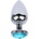Sensual Метално дилдо Butt Plug "SILVER HEART BLUE" 8 см. Размер-М