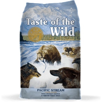 Taste of the Wild Pacific Stream Canine Formula with Smoked Salmon - суха храна без зърнени култури за кучета с протеини от пушена сьомга за поддържане на здравето и енергията