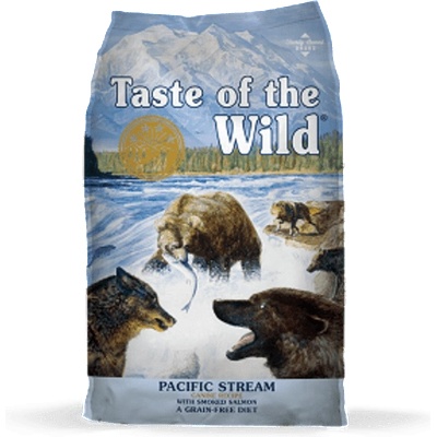 Taste of the Wild Pacific Stream Canine Formula with Smoked Salmon - суха храна без зърнени култури за кучета с протеини от пушена сьомга за поддържане на здравето и енергията
