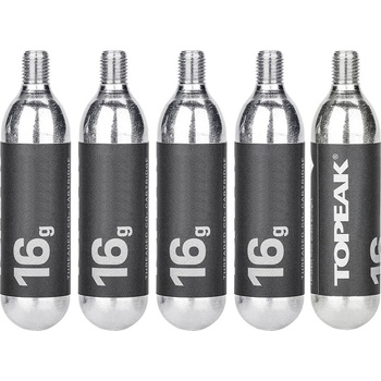 Sada CO2 bombičiek Topeak 16g Threaded CO2 Cartridge - 5ks uni