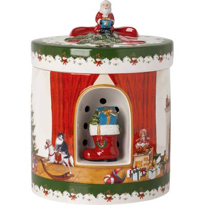 Villeroy & Boch Christmas Toys darčeková hracia skrinka / svietnik, Santa prináša darčeky, Ø 16 cm 14-8327-6692