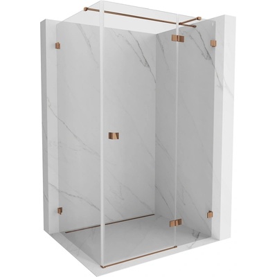 Mexen Lunar T обръщаща се душ кабина дясна 75 x 90 см, прозрачна, розово злато (834T-075-090-60-00-P)