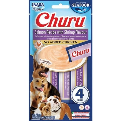 Inaba Churu dog snack losos a krevety 4 x 14 g