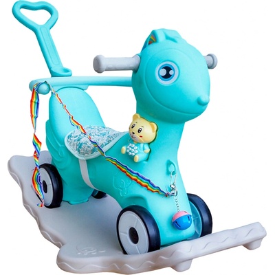 Aga4Kids Plastový houpací koník 2v1 DS3803 Modrý