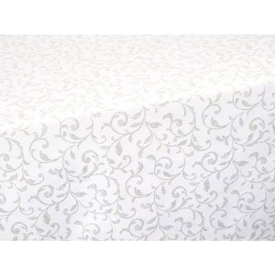 SCANquilt Obrus GALA LUREX biela zlatá strieborná 120x150cm