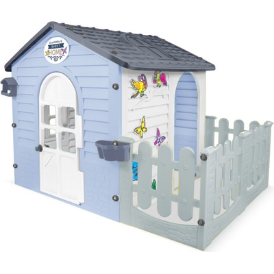 MOCHTOYS Dětský zahradní domeček modrý s terasou – Zboží Dáma