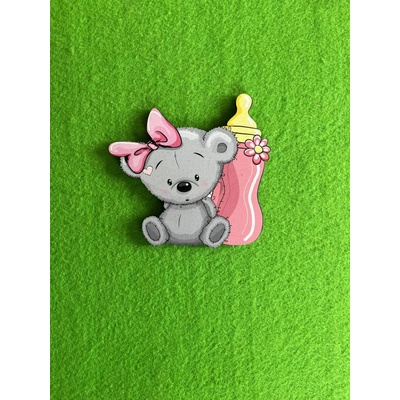 Loranc Магнит за торта - Мече с бутилка Момиче