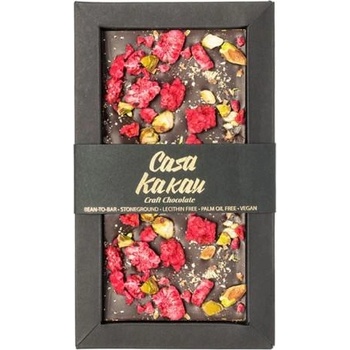 CASA KAKAU Шоколад casa ДАРК ШАМ ФЪСТЪК И МАЛИНА 70ГР