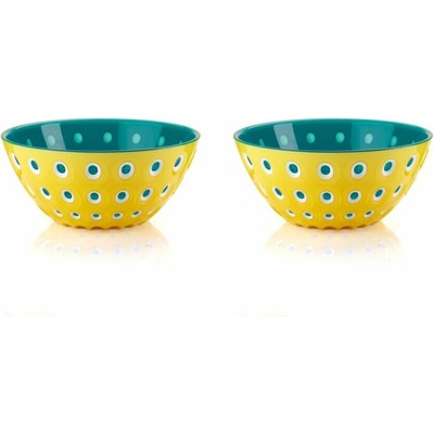 Guzzini Sada 2 misek Le Murrine žlutá bílá akvamarínová 12 cm