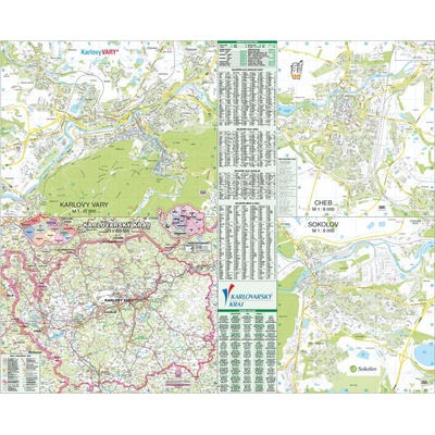 Karlovarský kraj - nástěnná mapa 130 x 106 cm, lamino + lišty