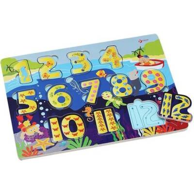 Classic World Дървен пъзел за деца с числа