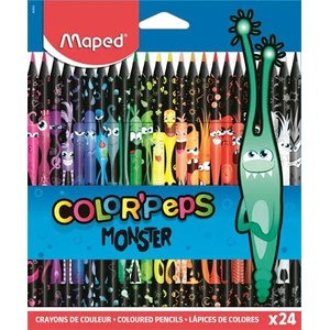Maped Комплект цветни моливи, триъгълни, MAPED "ColorPeps Monster" 24 различни цвята 862624 (862624)
