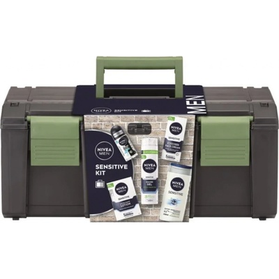 Nivea Men Toolbox Sprchový gél 250 ml + gél na holenie 200 ml + roll-on 50 ml + krém 50 ml + voda po holení 100 ml Darčekové balenie