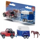 SIKU Blister 1651 Terénne auto s prívesom a koňom 1:87