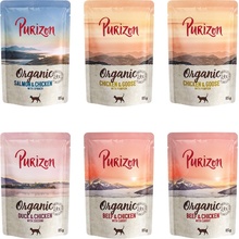 Purizon Organic miešané balenie kuracie hovädzie losos kačacie 6 x 85 g