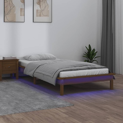 vidaXL 11461.820594 Rám postele s LED světlem medově hnědý 90 x 200 masivní dřevo
