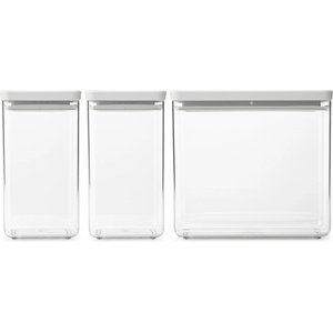 Brabantia Контейнер за съхранение на храна TASTY PLUS, комплект от 3 бр. , високи, светло сив, Brabantia (BRAB230769)