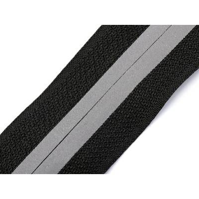 Zip spirálový krytý šíře 5 mm metráž reflexní - černá