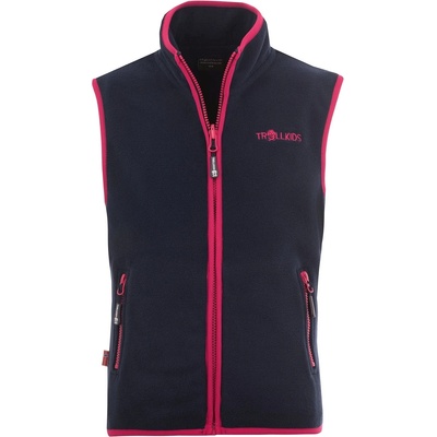 TROLLKIDS Детски поларен елек Trollkids Kid's Arendal Vest Fleece vest - Navy / Pink - размер 128 (EU) (703-2083-1016)