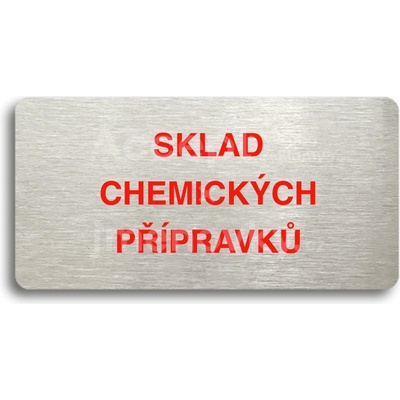ACCEPT Piktogram SKLAD CHEMICKÝCH PŘÍPRAVKŮ - stříbrná tabulka - barevný tisk bez rámečku
