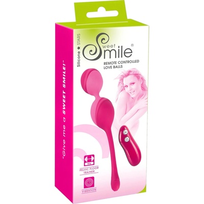 Smile Láska Guľôčky - rádiové vibračné vajíčko - 82g ružové