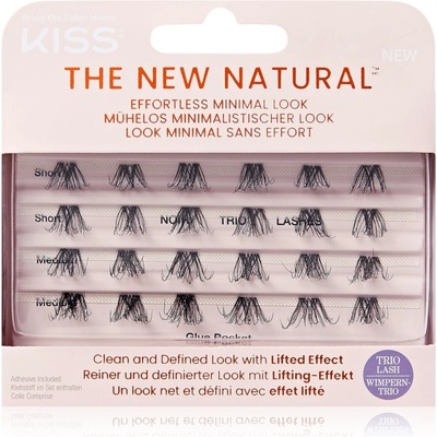 KISS The New Natural Effortless Minimal Look trsové nalepovací řasy bez uzlíku Trio 02 24 ks