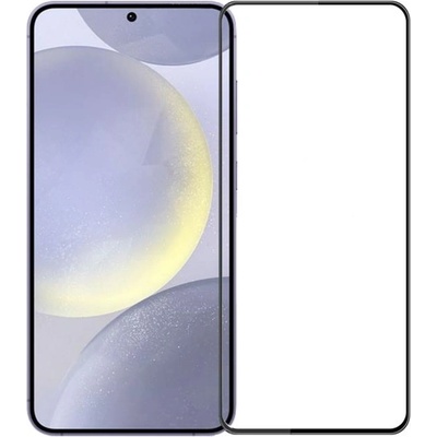 Извит 3D удароустойчив стъклен протектор покриващ целия екран марка MOFI за Samsung Galaxy S25 - с черна рамка