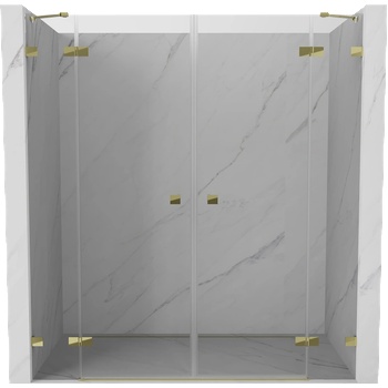 Mexen Lunar Двойка въртящи се душ врати 200 см, прозрачни, златни - 834D-200-000-50-00 (834D-200-000-50-00)