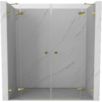 Mexen Lunar Двойка въртящи се душ врати 200 см, прозрачни, златни - 834D-200-000-50-00 (834D-200-000-50-00)