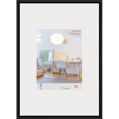 walther design picture frame black 42 x 59.4 cm (DIN A2) with artificial glass, New Lifestyle plastic frame KVX426B