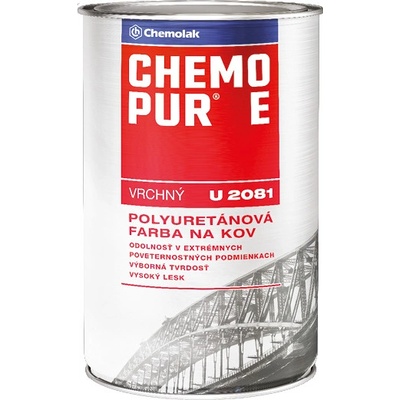 Chemolak Chemopur E U2081 vrchná Polyuretánová farba na kov betón drevo 0,8l 4550 návestná modrá