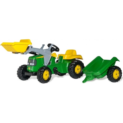 Rolly Toys Šľapací traktor John Deere s prívesom a nakladačom