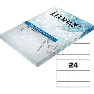 Image Label samolepicí etikety 70,0x36,0mm/100archů, Bílé, 24etiket/arch