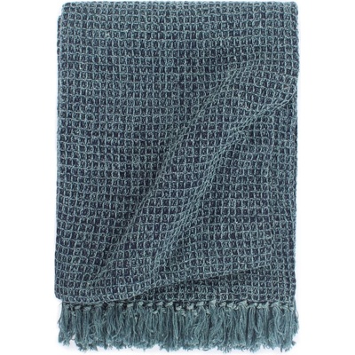vidaXL Декоративно одеяло, памук, 125x150 см, индигово синьо (133752)