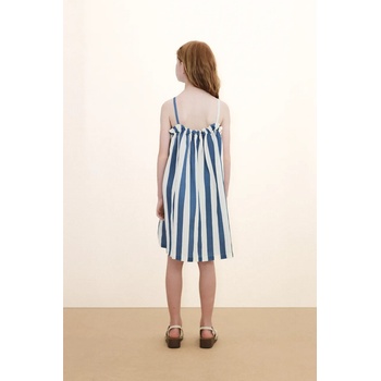 Tinycottons Детска рокля с лен Tinycottons LIGHT NAVY STRIPES DRESS (SS26.225)