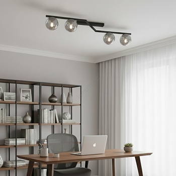 Emibig Плафониера NATON 4xE14/10W/230V черна/димна (EB0230)