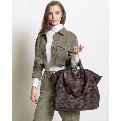 Mazzini Marco kožená shopper kabelka caffe v186e hnedá