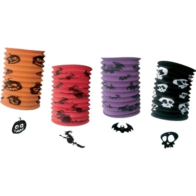 Lampión valcový 15,5 x 26 cm Halloween (mix 4 farieb /dizajnov, cena za 1 ks)