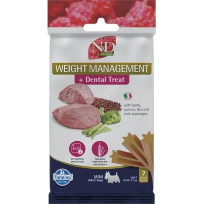 N&D Quinoa Dog Dental Snack Weight Management Mini Lamb 60 g