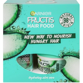 Garnier Fructis Hydrating Aloe Vera šampon 350 ml + Garnier Fructis Hydrating Aloe Vera maska na vlasy 390 ml dárková sada