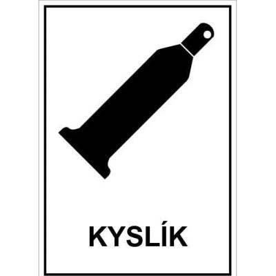 Symbol láhve + doplňkový text KYSLÍK, Fólie A5